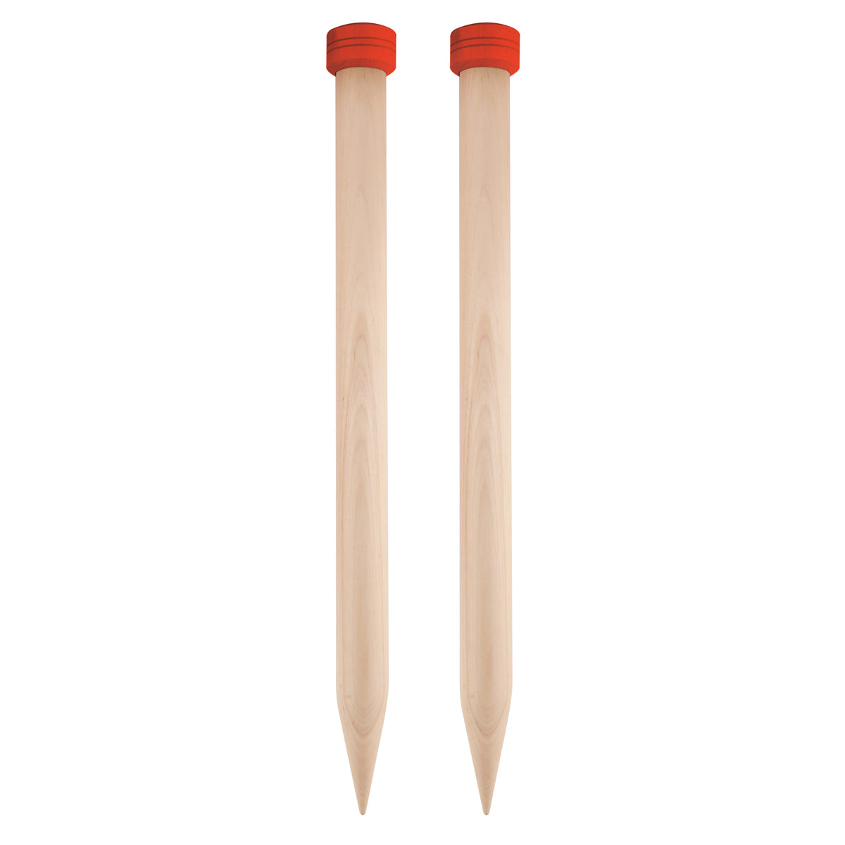 Pair of KnitPro Jumbo Birch birch single-pointed knitting needles, 30mm