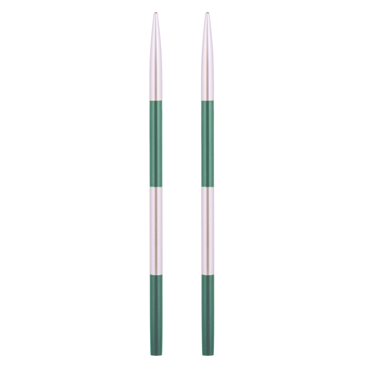 Pair of KnitPro Smart Stix 3.25mm metallic striped aluminium needle tips