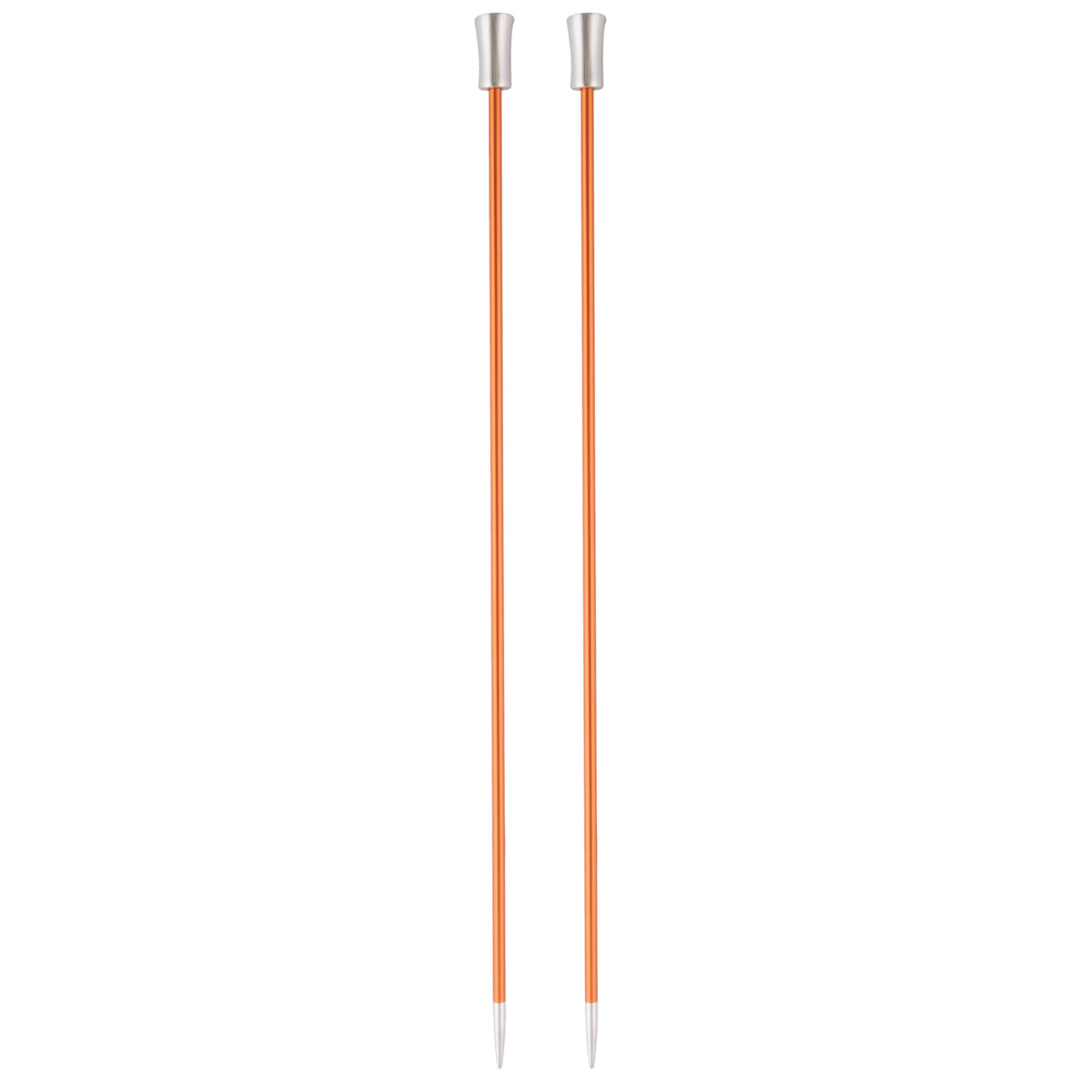 Pair of KnitPro Zing 2.75mm single-ended aluminium knitting needles with silver tips