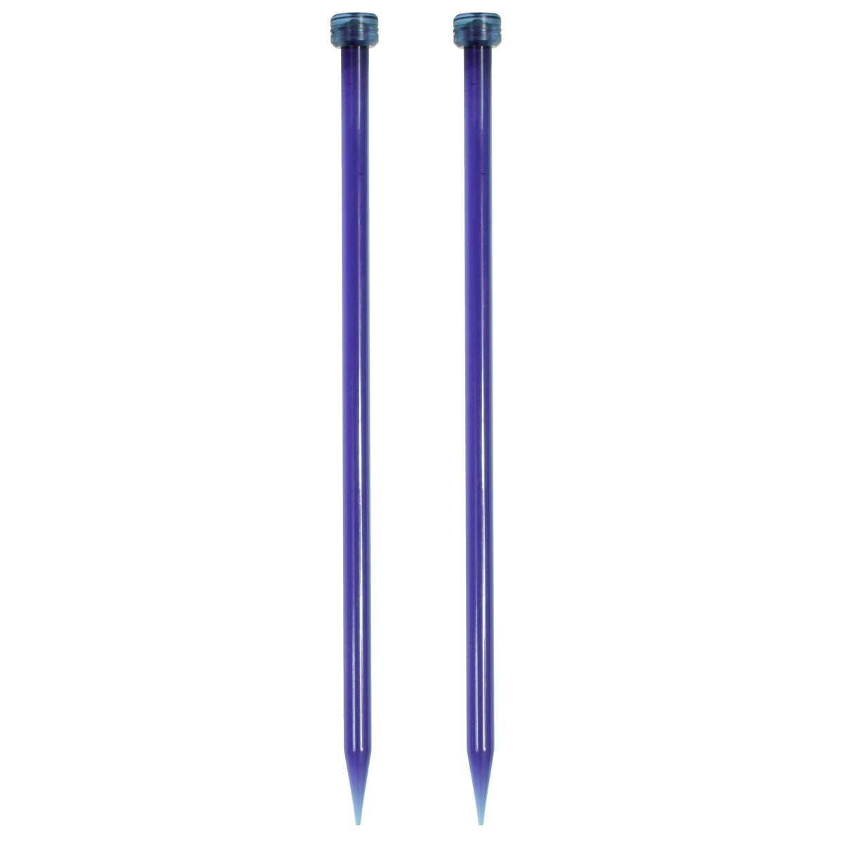 Pair of brightly coloured KnitPro Trendz acrylic knitting needles, 6.5mm