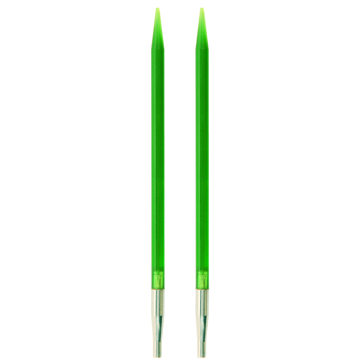 Pair of colourful KnitPro Trendz acrylic interchangeable circular needle tips, 3.75mm