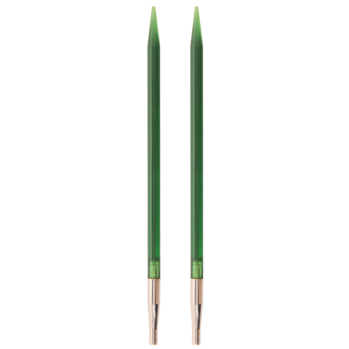 Pair of colourful KnitPro Trendz acrylic interchangeable circular needle tips, 4.5mm