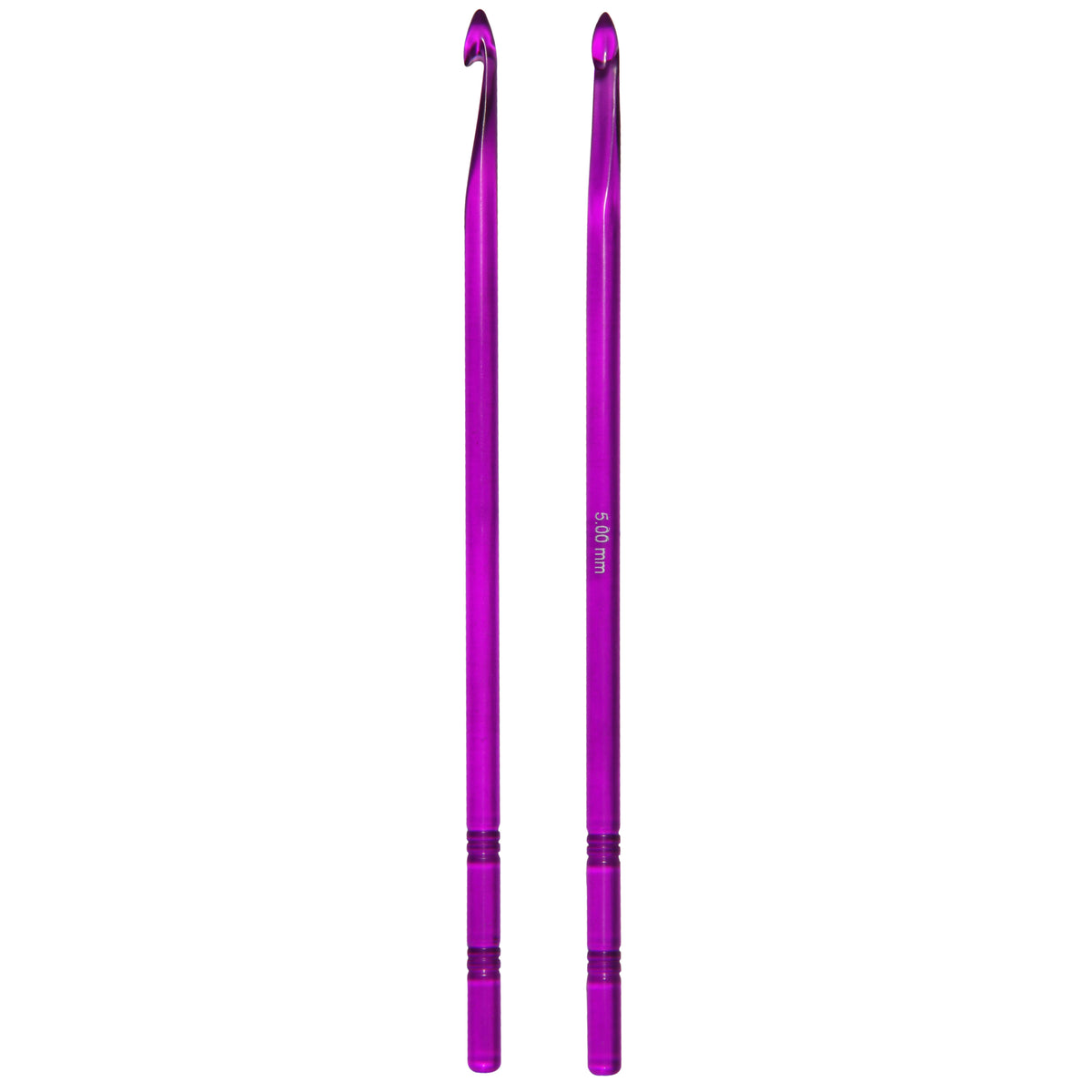 Brightly coloured KnitPro Trendz acrylic crochet hook, 5mm