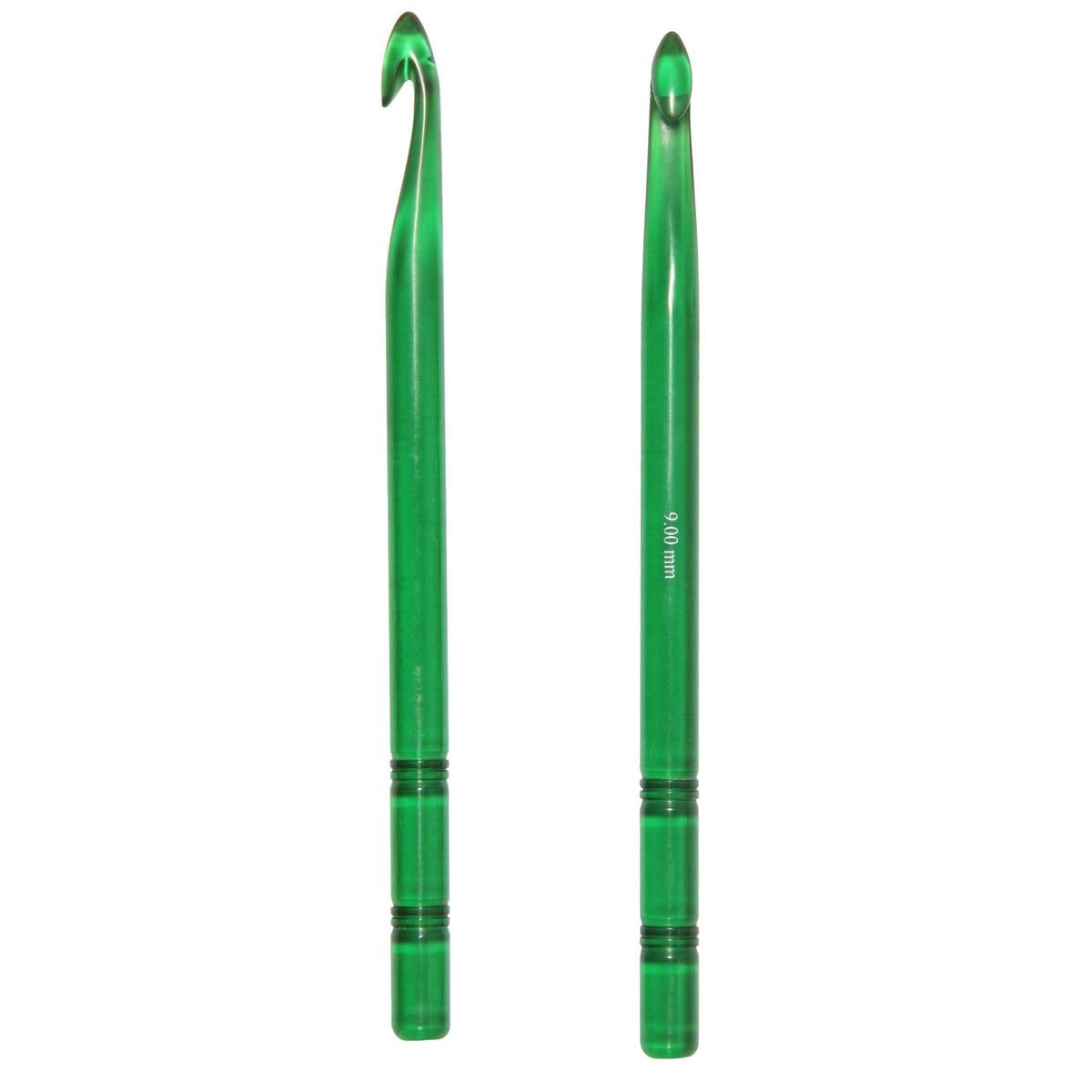 Brightly coloured KnitPro Trendz acrylic crochet hook, 9mm