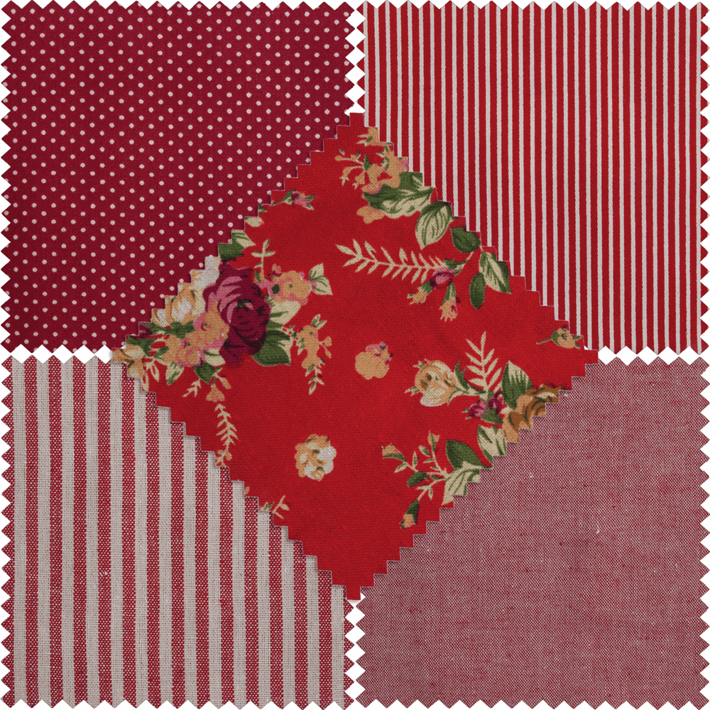 Fat Quarter Pack - Printed Red (5 Pieces)