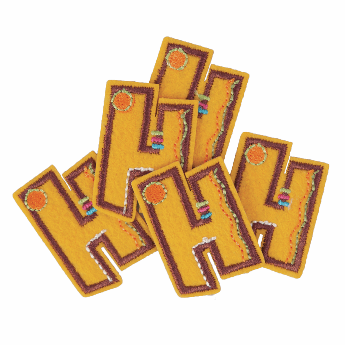 Iron-On/Sew On Alphabet Motif Patch - Letter H