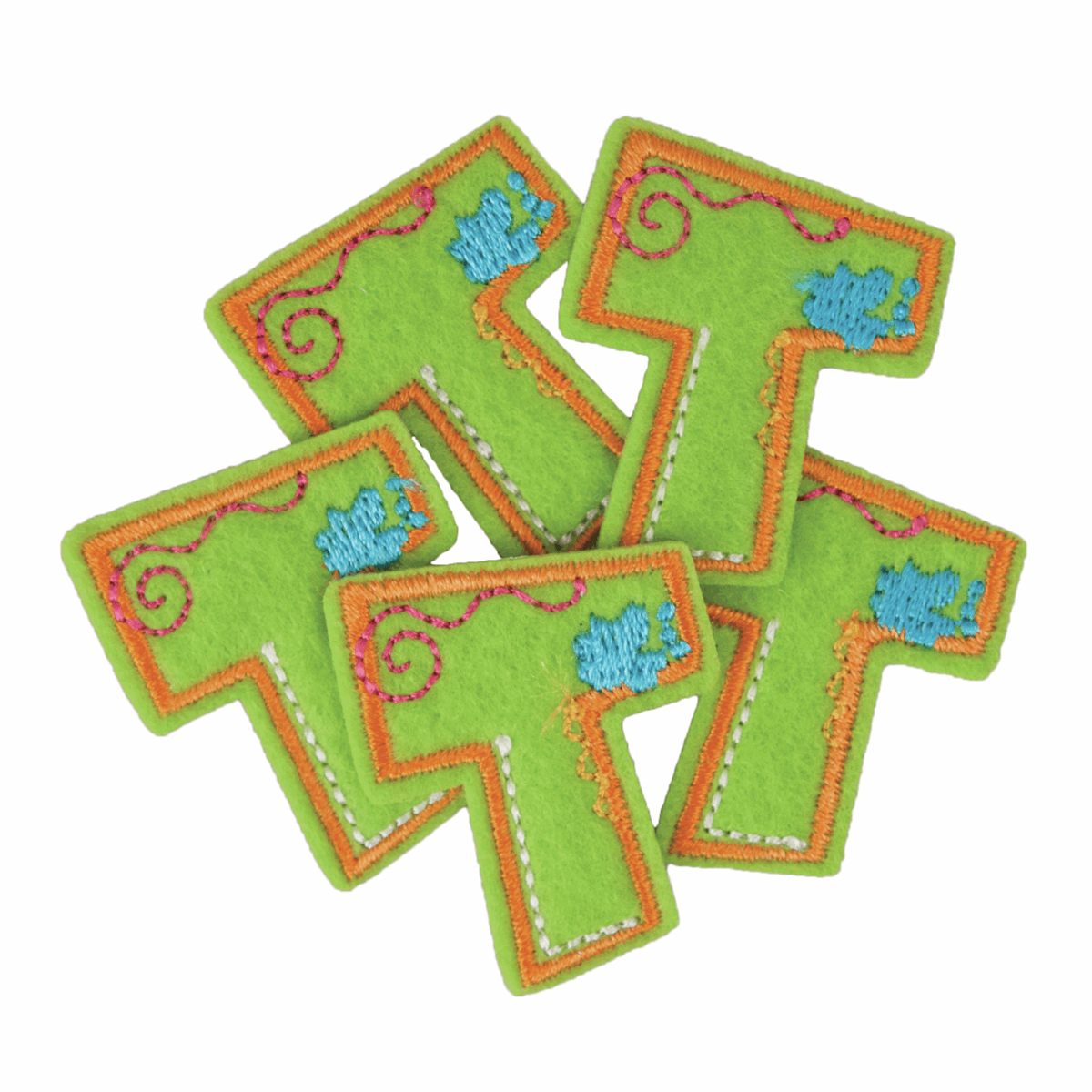 Iron-On/Sew On Alphabet Motif Patch - Letter T