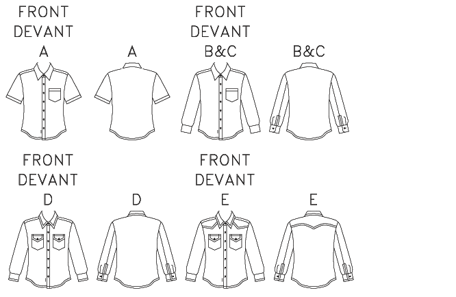 McCall's M6044 pattern envelope showing men's shirts