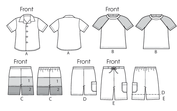 McCall's M6548 sewing pattern envelope showing girls' shirt