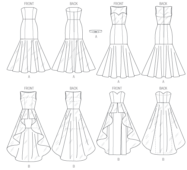 McCall's M6838 sewing pattern envelope showing misses' special occasion dress