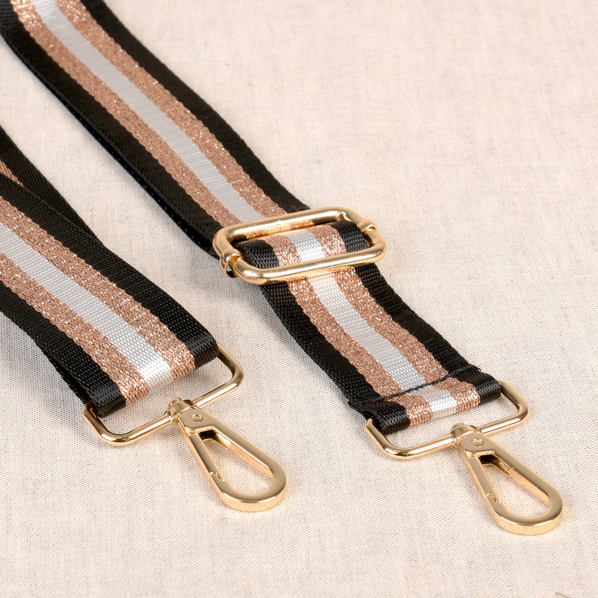 Black/Rose Gold two-tone 36mm bag shoulder strap