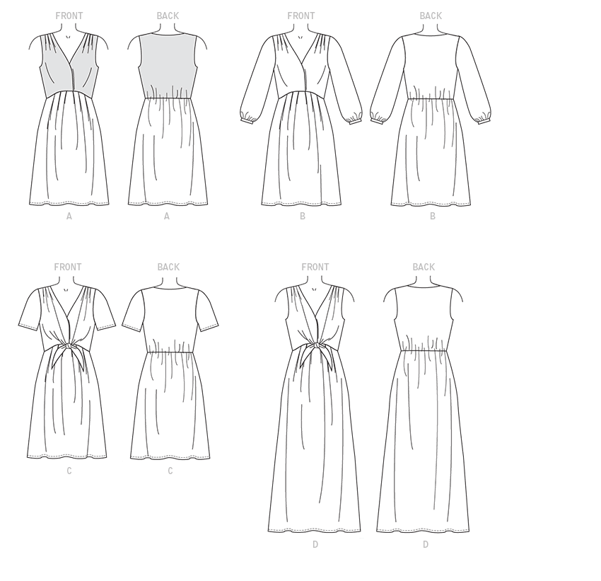 McCall's M7381 sewing pattern envelope showing pullover dresses