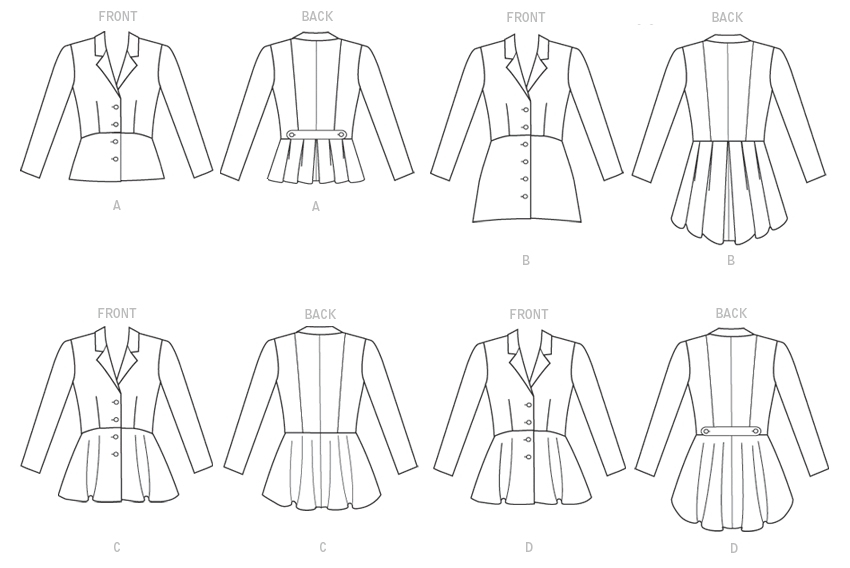 McCall's M7513 sewing pattern envelope showing fitted lined jacket designs