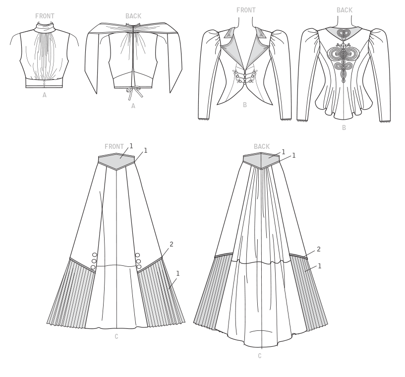 McCall's M7732 sewing pattern envelope for the women's costume top