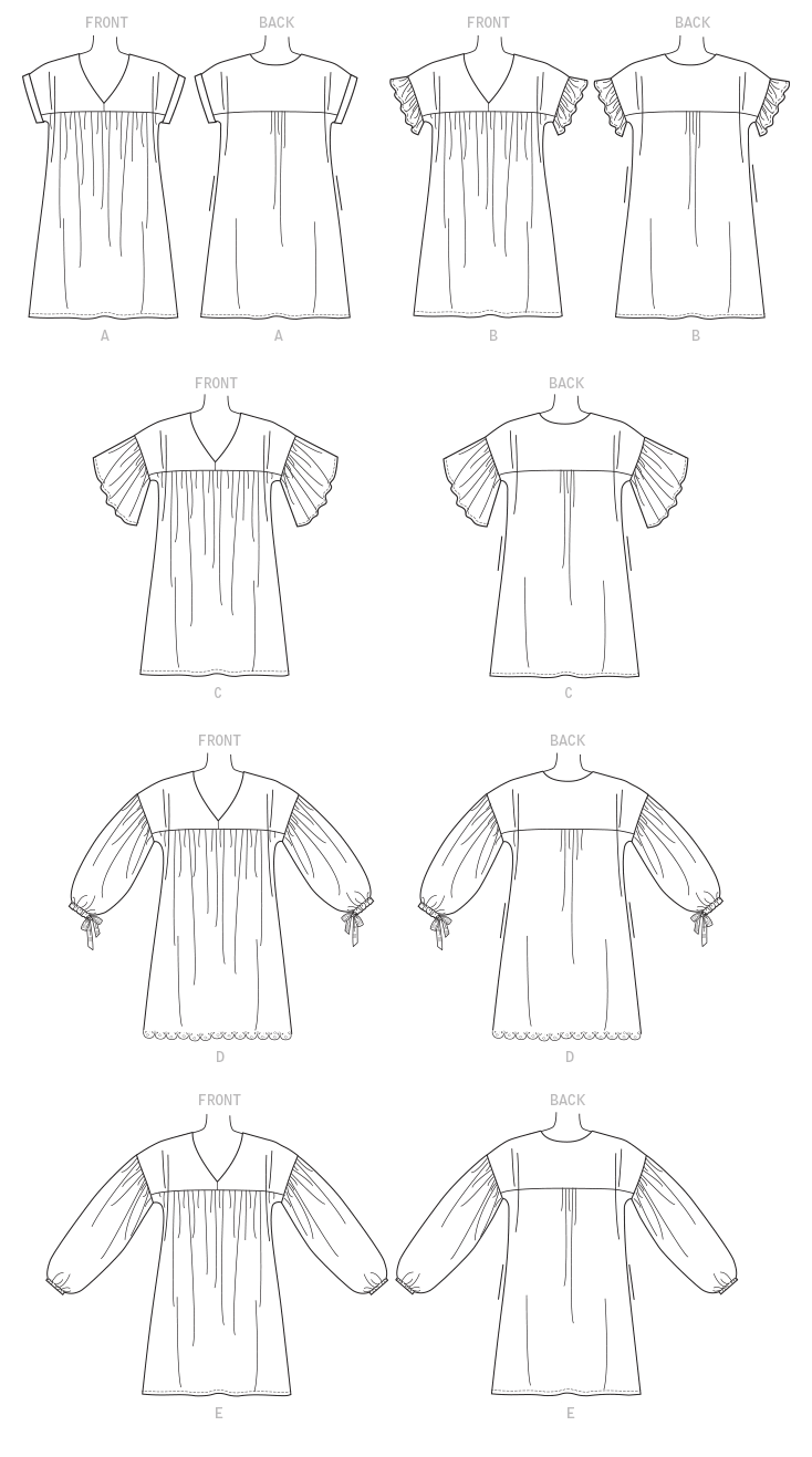 McCall's M7742 sewing pattern envelope for the women's loose yoked dress