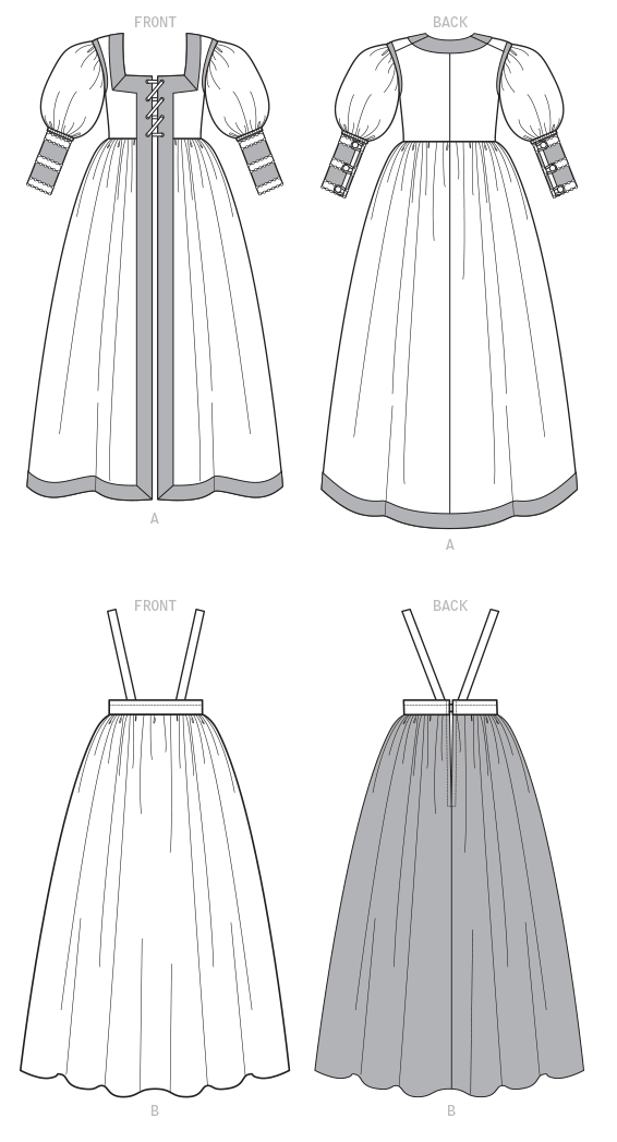 McCall's M7763 sewing pattern envelope for the women's lined costume dress