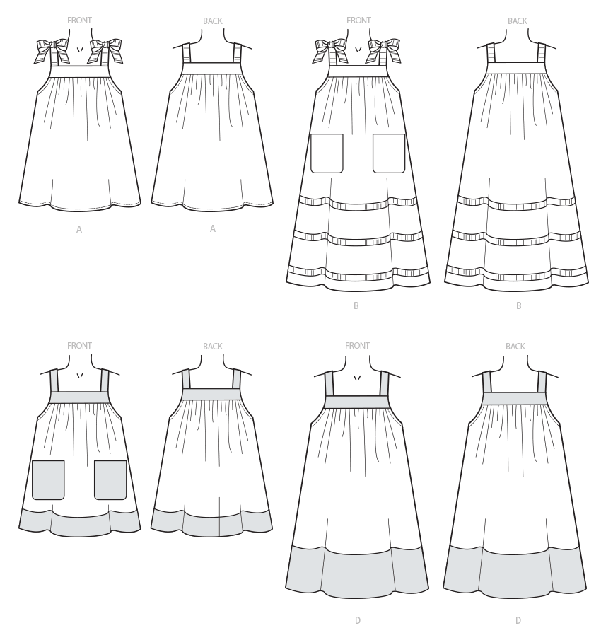 McCall's M7768 sewing pattern envelope for the girls' yoked pull-on dress