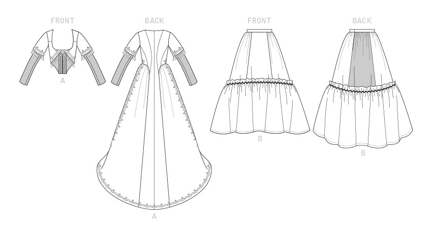 McCall's M7826 sewing pattern envelope for the women's boned costume robe
