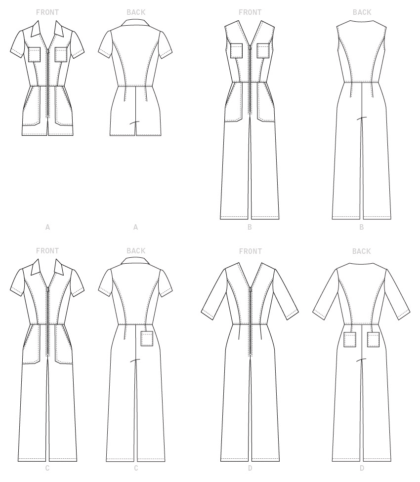 McCall's M7908 sewing pattern envelope showing jumpsuit designs