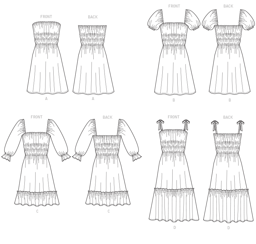 McCall's M7946 sewing pattern envelope showing pullover dress designs