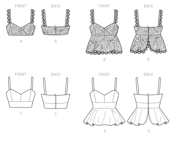 McCall's M7958 sewing pattern envelope showing lined top