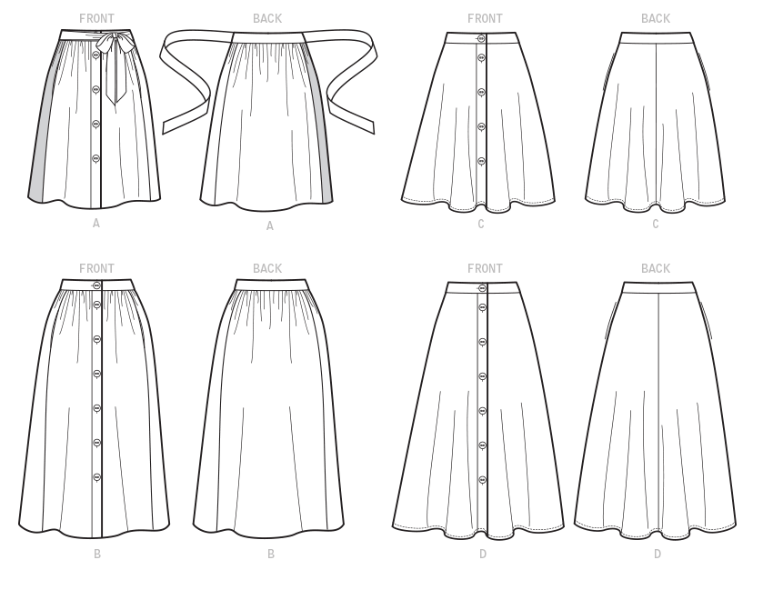 McCall's M7981 sewing pattern envelope showing skirt