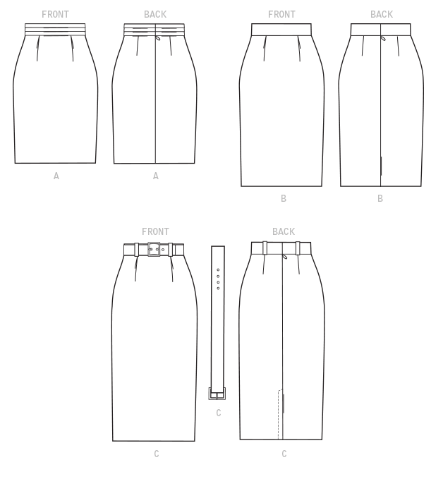 McCall's M8004 sewing pattern envelope showing lined skirt