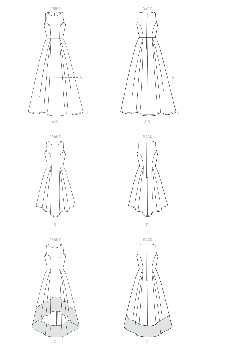 McCall's M8060 sewing pattern envelope showing sleeveless pleated dress designs