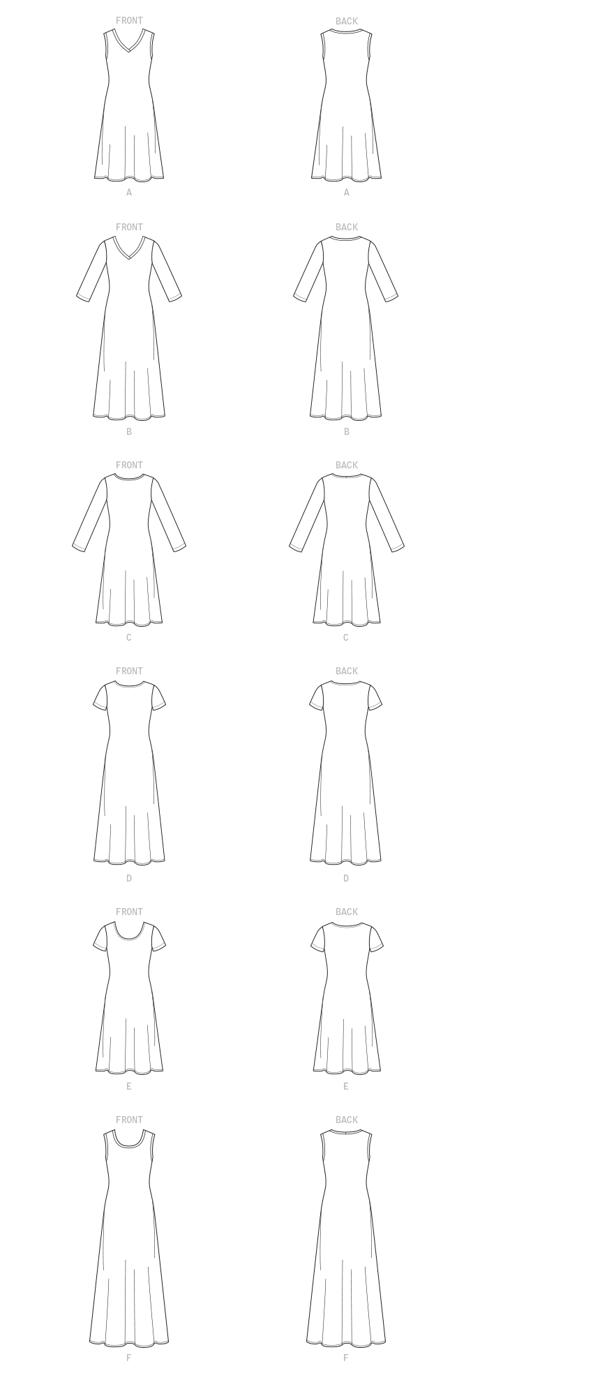 McCall's M8064 sewing pattern envelope showing pullover dress designs