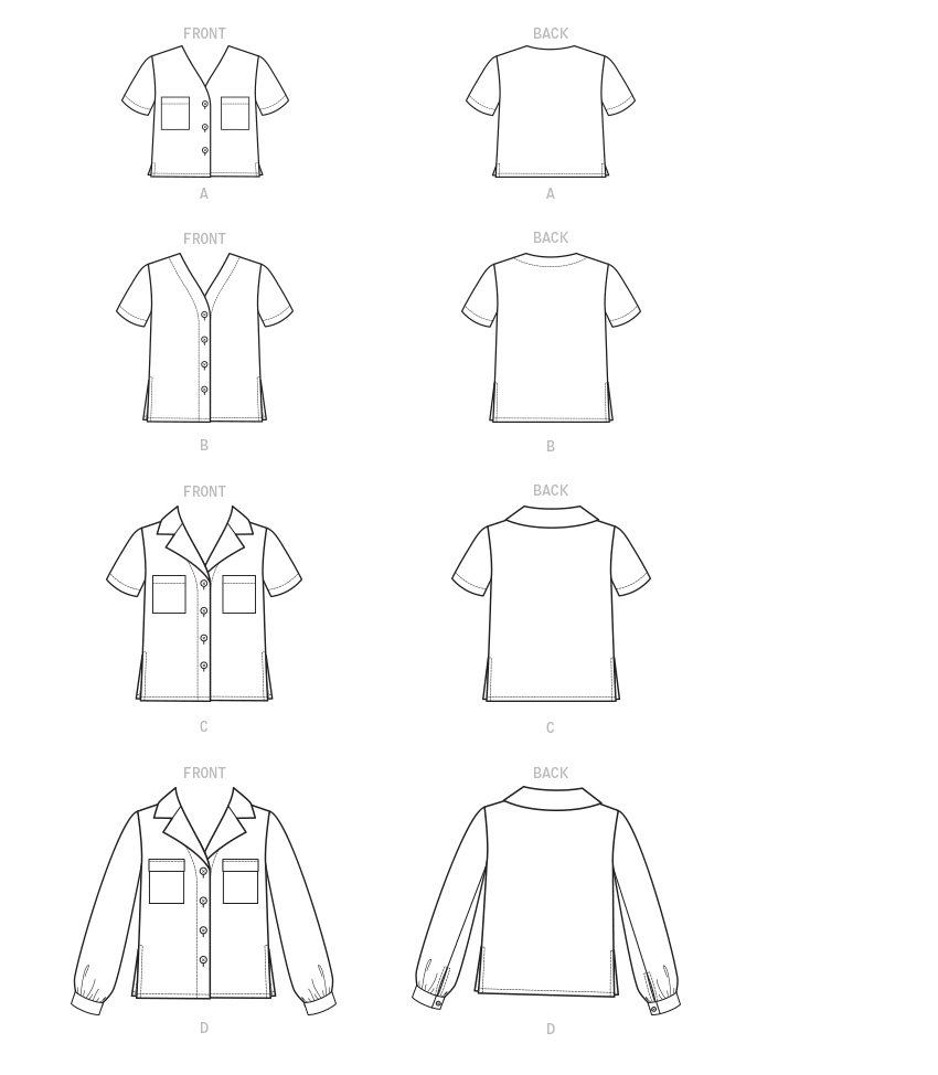 McCall's M8067 sewing pattern envelope showing loose-fitting top designs