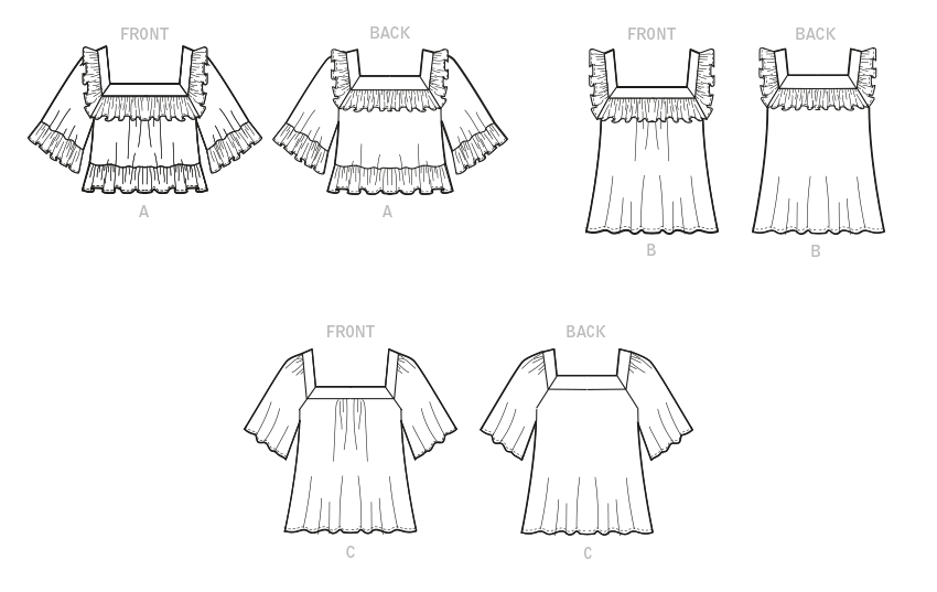 McCall's M8202 sewing pattern envelope showing a square neck top