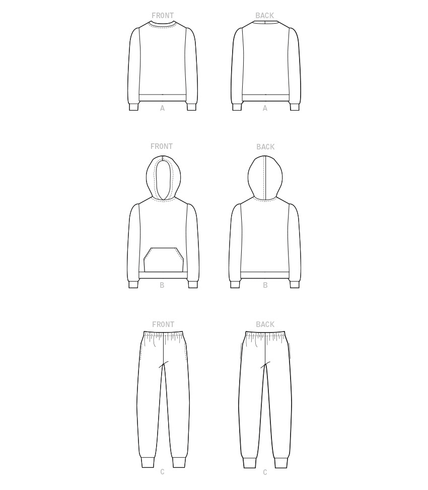 McCall's M8250 sewing pattern envelope showing children's hoodie designs