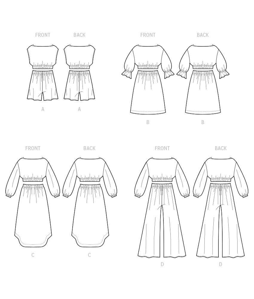 McCall's M8295 sewing pattern envelope showing matching sets for girls