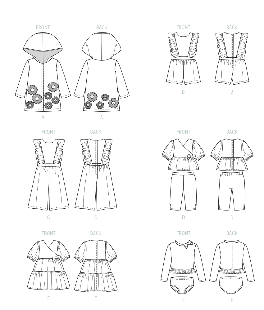 McCall's M8309 sewing pattern envelope showing spring and summer outfits for 18in dolls
