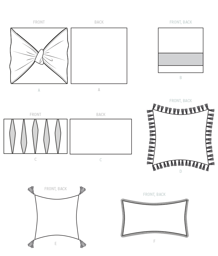 McCall's M8310 sewing pattern envelope showing easy cushion covers