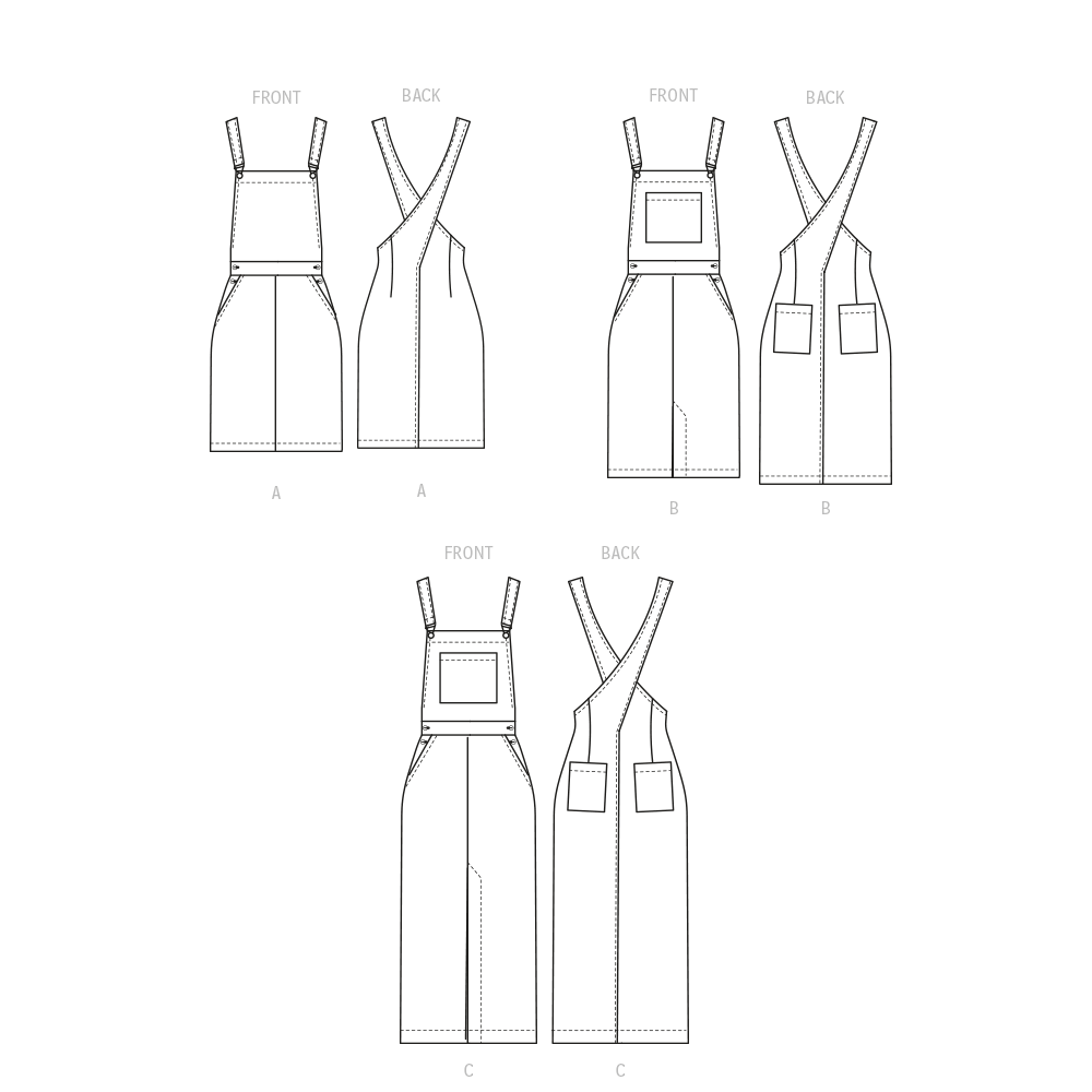 McCall's M8345 sewing pattern envelope showing dungarees