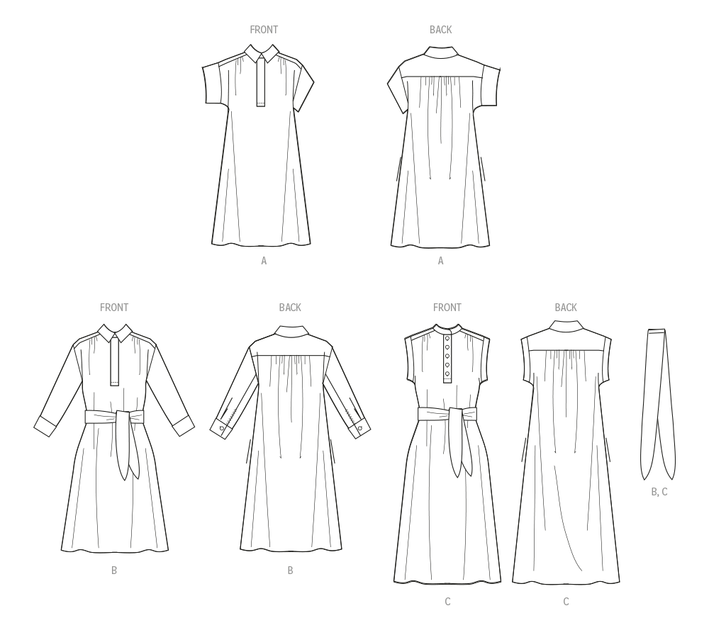 McCall's M8449 sewing pattern envelope showing women's pullover dress designs