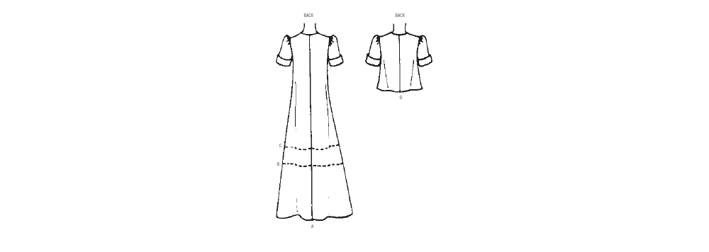 McCall's M8492 sewing pattern envelope showing a vintage-style 1970s dress or top