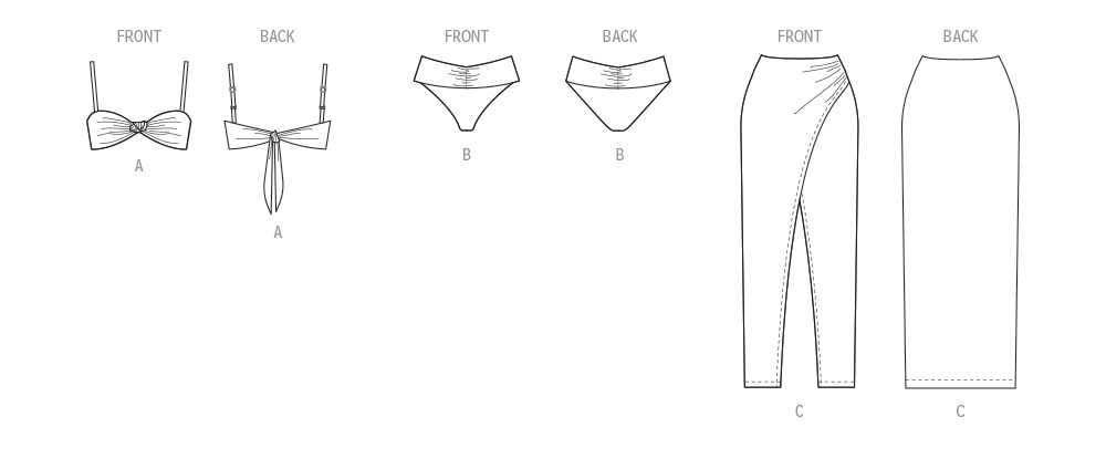 McCall's M8502 sewing pattern envelope showing a summer beach set that works from day to evening