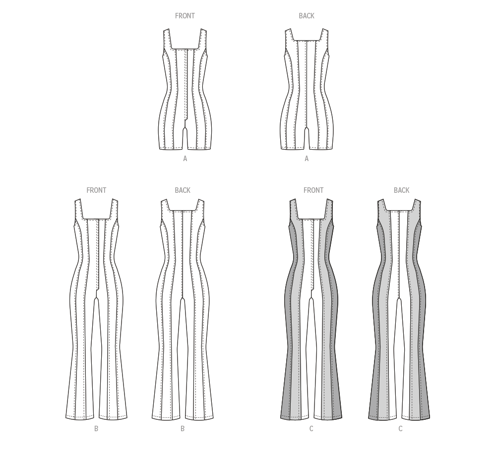 McCall's M8514 sewing pattern envelope showing a corset-style romper and jumpsuits