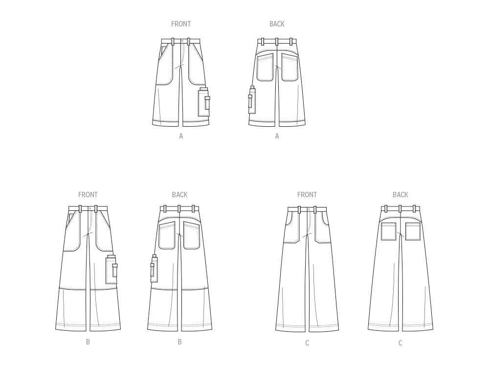 McCall's M8536 sewing pattern envelope showing men's cargo shorts and trousers