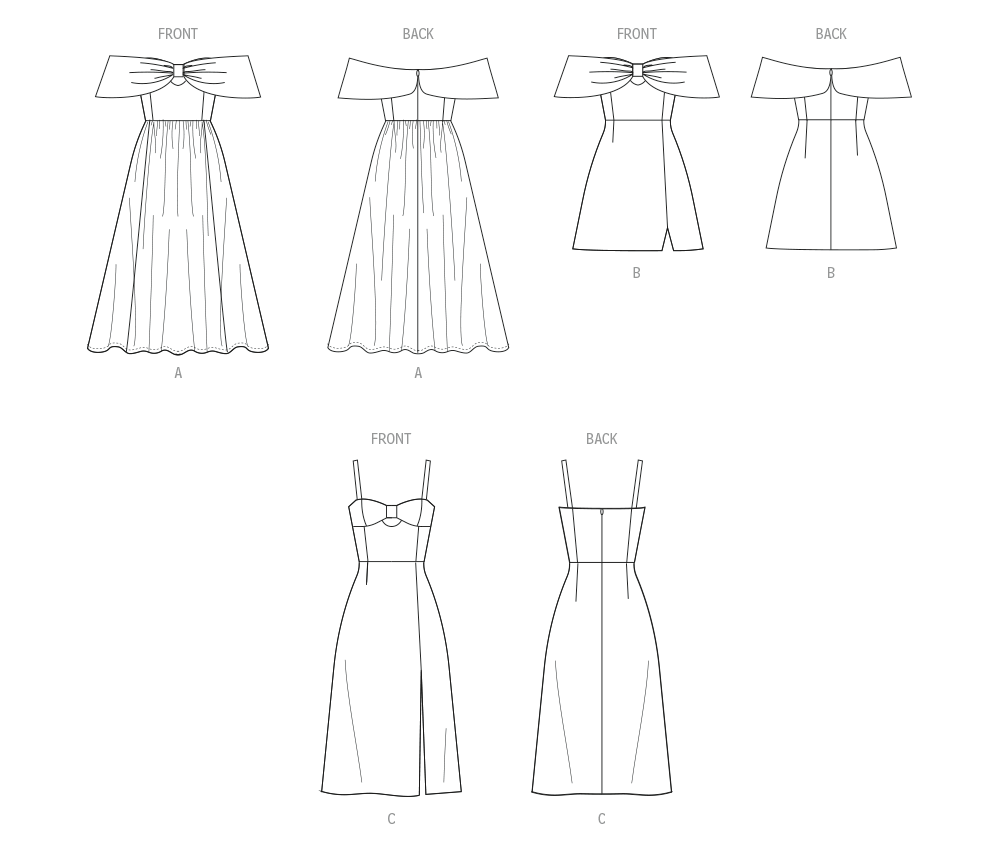 McCall's M8554 pattern envelope showing fitted special occasion dresses