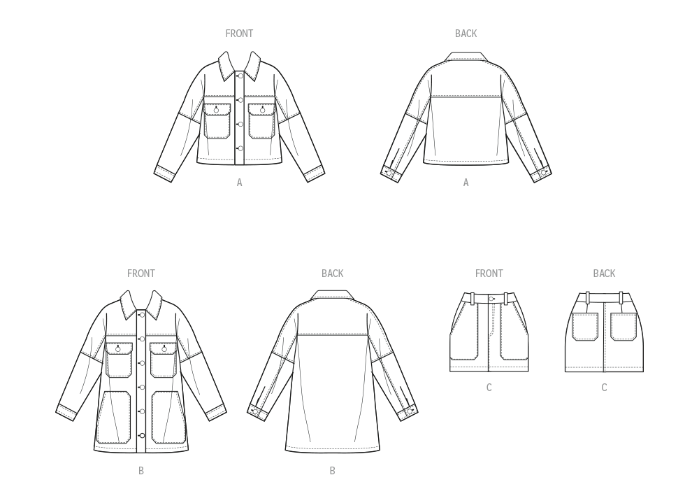 McCall's M8561 pattern envelope showing a button front jacket