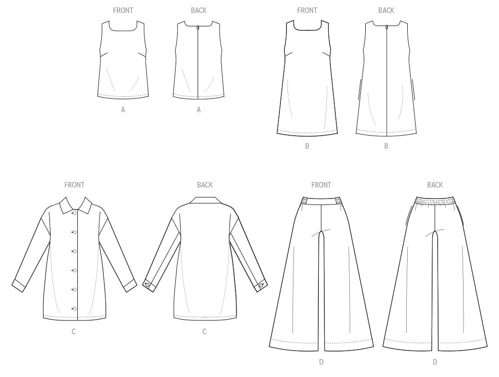 McCall's M8562 pattern envelope showing a sleeveless top and dress with square neckline