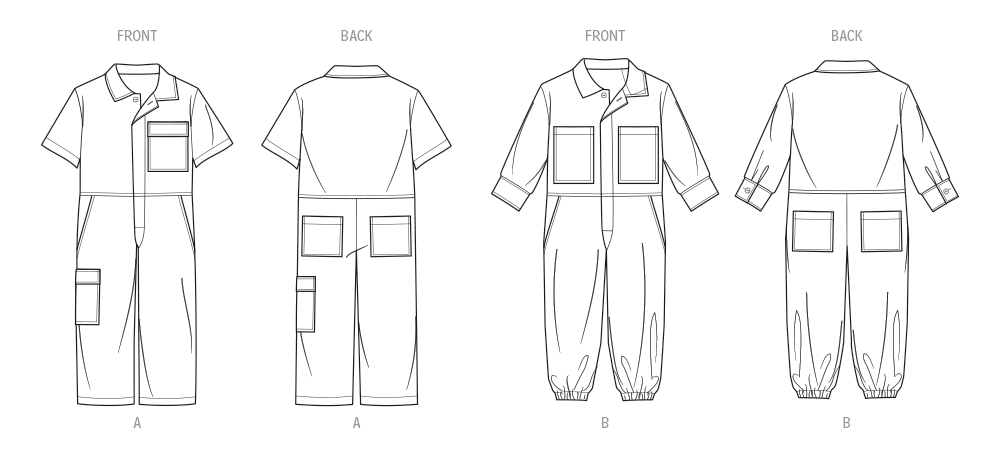 McCall's M8567 pattern envelope showing a children's boiler suit