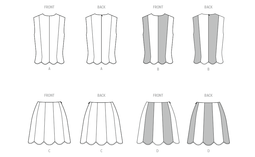 McCall's M8610 knit top and skirt sewing pattern envelope
