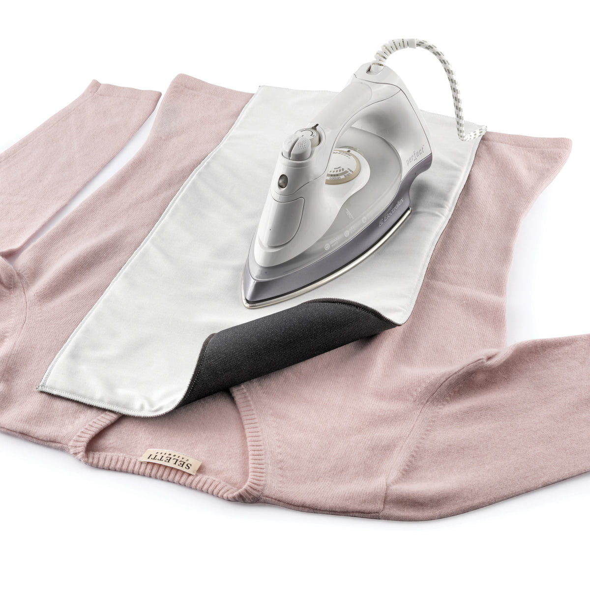 White padded crushproof ironing cloth