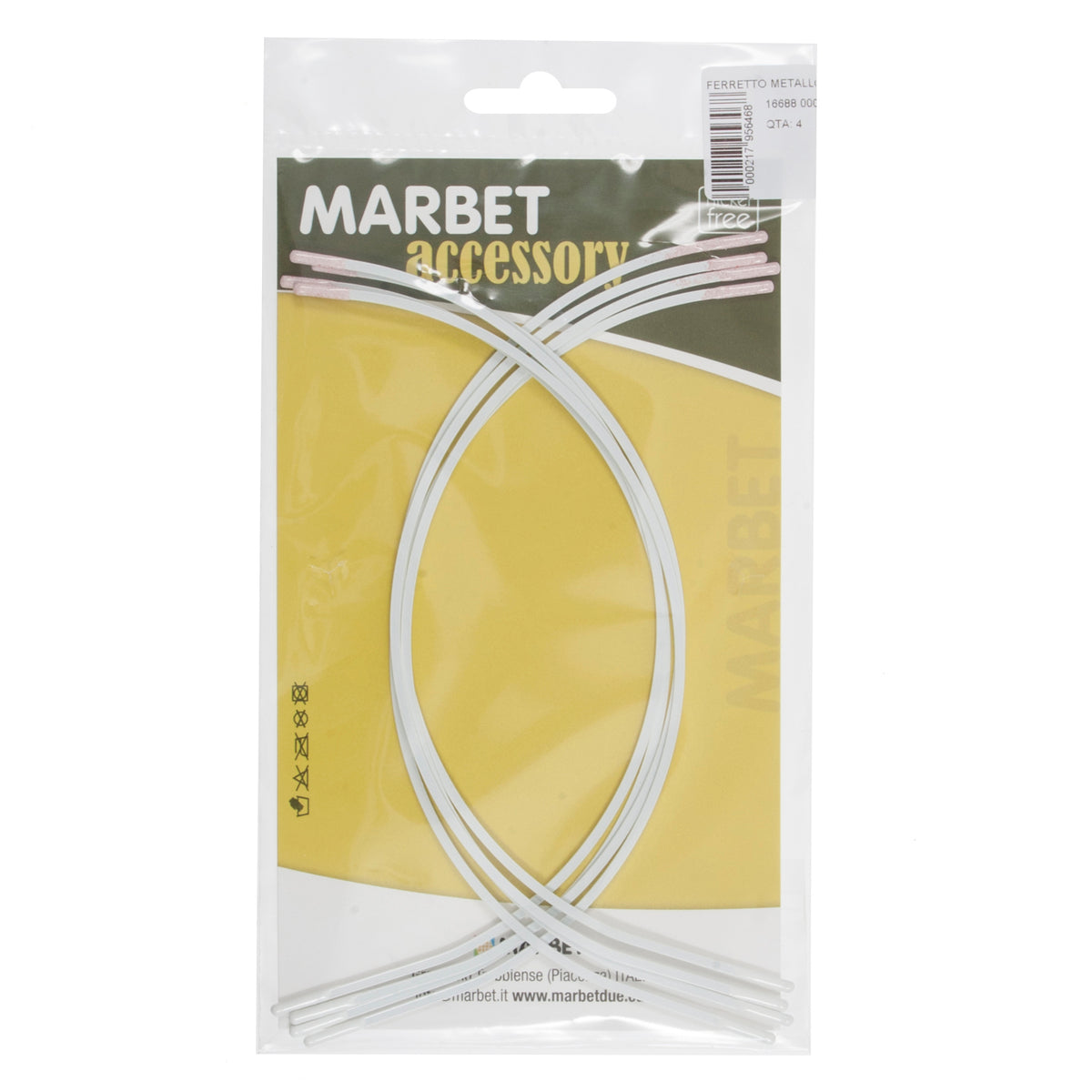 Pack of Marbet white 26cm metal bra wires