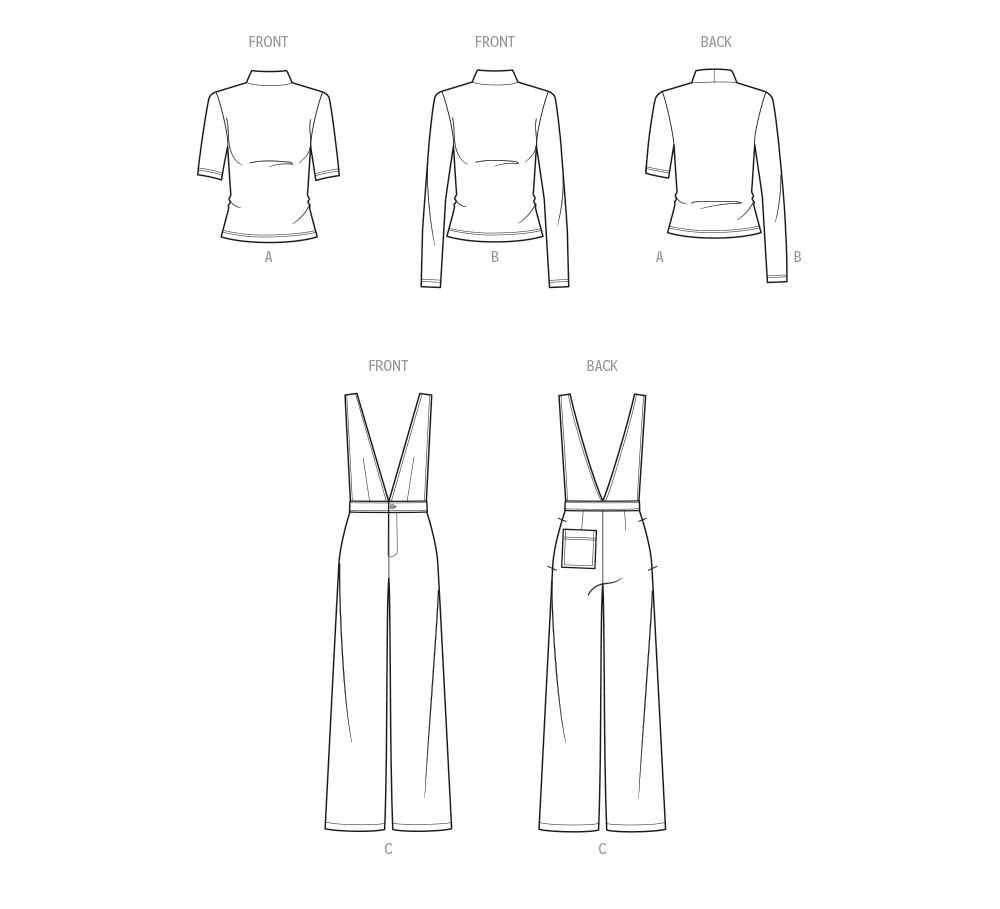 McCall's ME2096 sewing pattern envelope showing the sleeveless straight leg jumpsuit