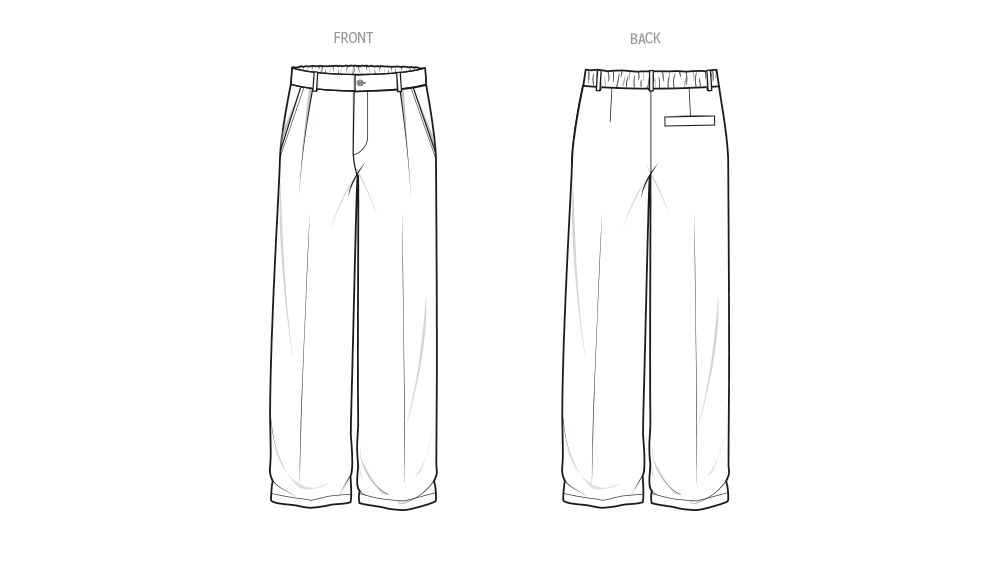 McCall's ME2106 sewing pattern envelope showing the floor length trousers